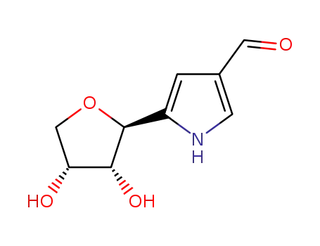 Molecular Structure of 128766-36-9 (5-(β-D-erythrofuranosyl)-3-pyrrolecarbaldehyde)