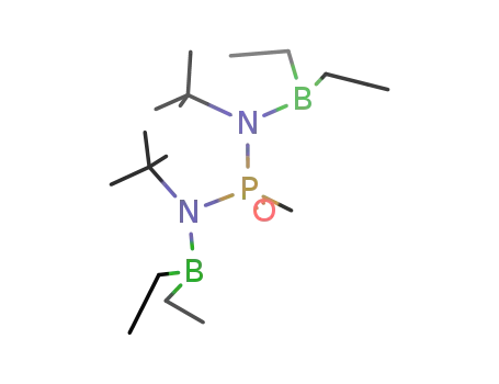 Molecular Structure of 97536-02-2 (bis[tert-butyl(diethylboryl)amino]methylphosphanoxide)