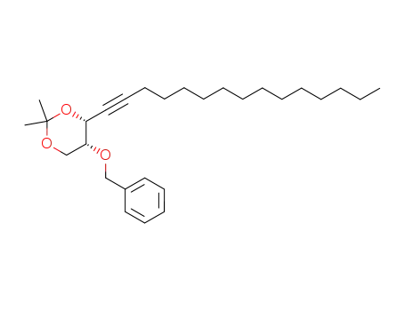Molecular Structure of 161459-67-2 ((4R,5R)-5-benzyloxy-4-(pentadec-1-ynyl)-2,2-dimethyl-1,3-dioxane)