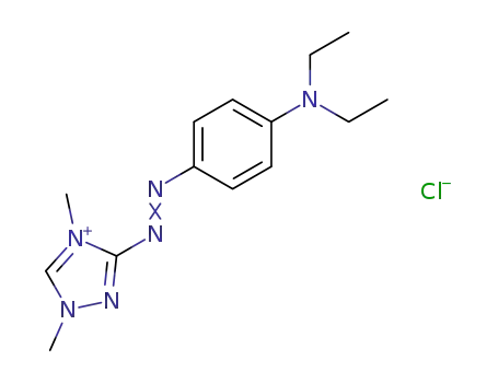 Molecular Structure of 29120-27-2 (3-[[p-(diethylamino)phenyl]azo]-1,4-dimethyl-1H-1,2,4-triazolium chloride)