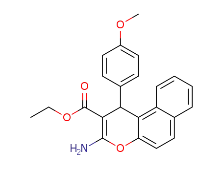 Molecular Structure of 119825-14-8 (3-AMINO-1-(4-METHOXY-PHENYL)-1H-BENZO[F]CHROMENE-2-CARBOXYLIC ACID ETHYL ESTER)