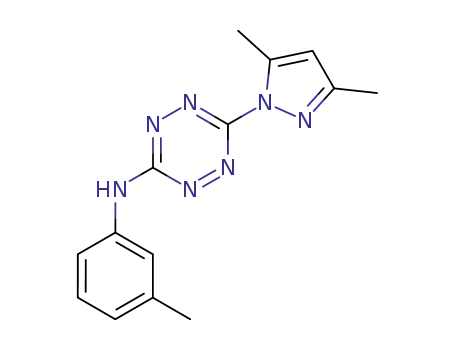 Molecular Structure of 270588-68-6 ([6-(3,5-dimethyl-pyrazol-1-yl)-[1,2,4,5]tetrazin-3-yl]-<i>m</i>-tolyl-amine)