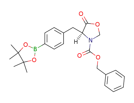 Molecular Structure of 262604-03-5 ((4S)-3-benzyloxycarbonyl-4-[4-(2,3-dimethyl-2,3-butanediolatoboryl)benzyl]-5-oxazolidinone)