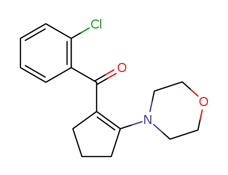 Molecular Structure of 106961-63-1 ((2-Chloro-phenyl)-(2-morpholin-4-yl-cyclopent-1-enyl)-methanone)