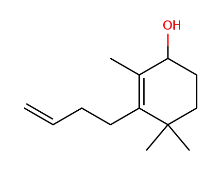 Molecular Structure of 80948-97-6 (3-(but-3-enyl)-2,4,4-trimethylcyclohex-2-en-1-ol)