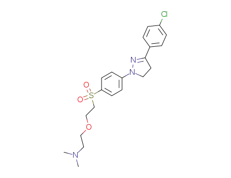 Molecular Structure of 6608-80-6 (2-[2-[[4-[3-(4-chlorophenyl)-4,5-dihydro-1H-pyrazol-1-yl]phenyl]sulphonyl]ethoxy]ethyl(dimethyl)amine)