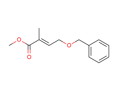 Molecular Structure of 101376-73-2 (2-Butenoic acid, 2-methyl-4-(phenylmethoxy)-, methyl ester, (E)-)