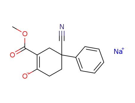 Molecular Structure of 58199-02-3 (sodium 4-cyano 4-phenyl 2-methoxy carbonyl cyclohex-1-enolate)