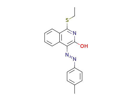 Molecular Structure of 98355-40-9 (1-Ethylsulfanyl-4-p-tolylazo-isoquinolin-3-ol)
