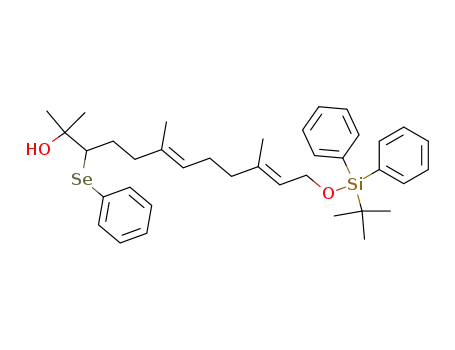 (6E,10E)-12-(tert-Butyl-diphenyl-silanyloxy)-2,6,10-trimethyl-3-phenylselanyl-dodeca-6,10-dien-2-ol
