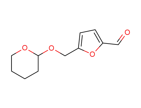 Molecular Structure of 112616-73-6 (2-Furancarboxaldehyde, 5-[[(tetrahydro-2H-pyran-2-yl)oxy]methyl]-)