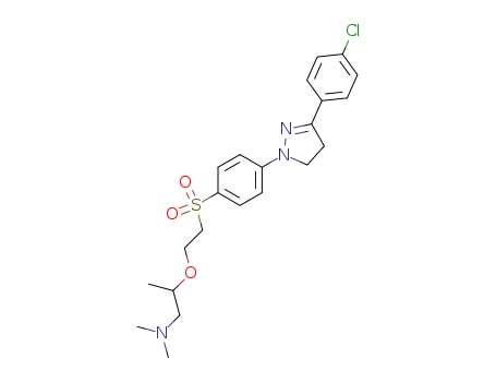 Molecular Structure of 6608-82-8 (2-[2-[[4-[3-(4-chlorophenyl)-4,5-dihydro-1H-pyrazol-1-yl]phenyl]sulphonyl]ethoxy]-N,N-dimethylpropylamine)