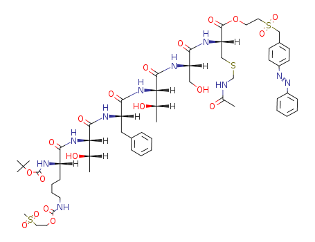 L-Cysteine,S-[(acetylamino)methyl]-N-[N-[N-[N-[N-[N2-[(1,1-dimethylethoxy)carbonyl]-N6-[[2-(methylsulfonyl)ethoxy]carbonyl]-L-lysyl]-L-threonyl]-L-phenylalanyl]-L-threonyl]-L-seryl]-,2-[[[4-(phenylazo