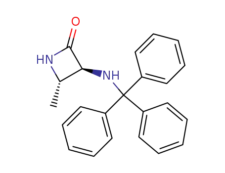 Molecular Structure of 88144-19-8 ((3S,trans)-4-methyl-3-triphenylmethylamino-2-azetidinone)