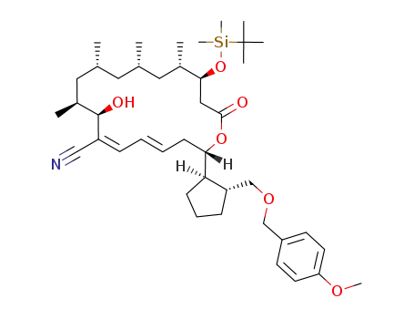 (2S,4E,6Z,8R,9S,11R,13S,15S,16S)-16-(tert-butyldimethylsilyloxy)-8-hydroxy-2-{(1R,2R)-2-[(4-methoxybenzyloxy)methyl]cyclopentyl}-9,11,13,15-tetramethyl-18-oxooxacyclooctadeca-4,6-diene-7-carbonitrile