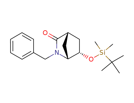 Molecular Structure of 168773-42-0 ((1R,4S,6S)-6-(tert-Butyldimethylsiloxy)-2-benzyl-2-azabicyclo<2.2.1>-3-heptanone)
