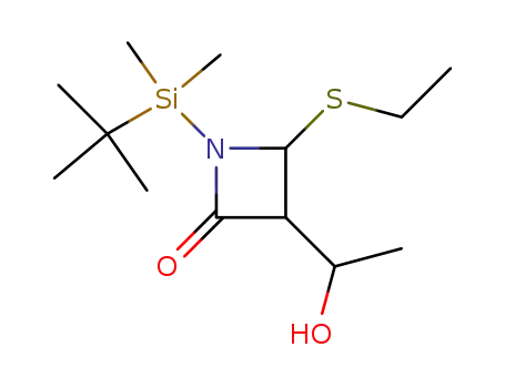 2-Azetidinone,
1-[(1,1-dimethylethyl)dimethylsilyl]-4-(ethylthio)-3-(1-hydroxyethyl)-