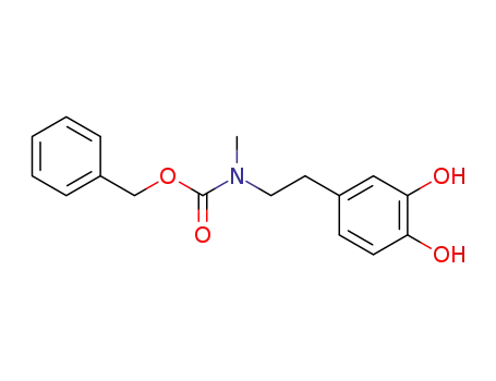Molecular Structure of 66195-36-6 (Carbamic acid, [2-(3,4-dihydroxyphenyl)ethyl]methyl-, phenylmethyl
ester)
