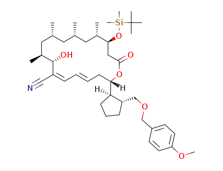 (2S,4E,6Z,8S,9S,11R,13S,15S,16S)-16-(tert-butyldimethylsilyloxy)-8-hydroxy-2-{(1R,2R)-2-[(4-methoxybenzyloxy)methyl]cyclopentyl}-9,11,13,15-tetramethyl-18-oxooxacyclooctadeca-4,6-diene-7-carbonitrile