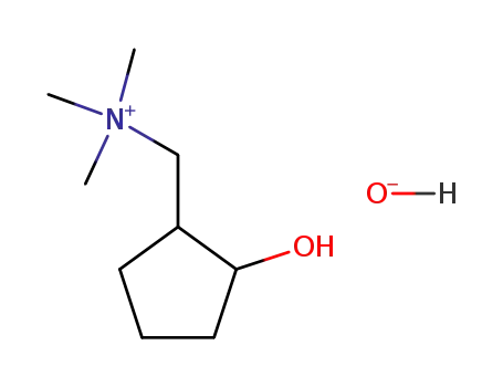 Molecular Structure of 70592-71-1 ((2-hydroxy-cyclopentylmethyl)-trimethyl-ammonium; hydroxide)