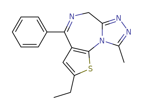 2-ethyl-9-Methyl-4-phenyl-6H-thieno[3,2-f][1,2,4]triazolo[4,3-a][1,4]diazepine