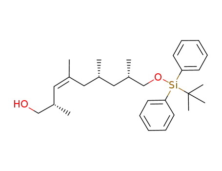 Molecular Structure of 714973-96-3 ((2S,4R,8S,Z)-9-(tert-butyldiphenylsilyloxy)-2,4,6,8-tetramethylnon-3-en-1-ol)