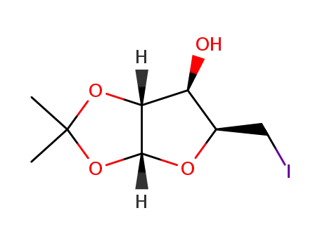Molecular Structure of 50600-39-0 (5-deoxy-5-iodo-1,2-O-(1-methylethylidene)pentofuranose)