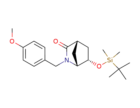 Molecular Structure of 168773-47-5 ((1R,4S,6S)-6-(tert-Butyldimethylsiloxy)-2-(p-methoxybenzyl)-2-azabicyclo<2.2.1>-3-heptanone)