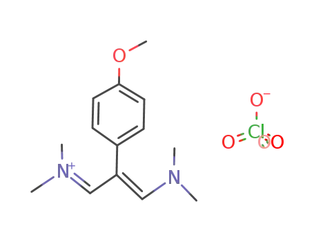 Molecular Structure of 7089-25-0 (Methanaminium,N-[3-(dimethylamino)-2-(4-methoxyphenyl)-2-propenylidene]-N-methyl-,perchlorate)
