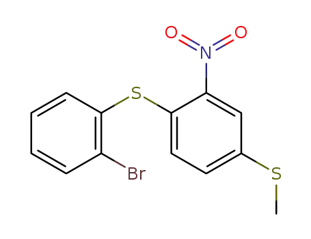 Molecular Structure of 7623-76-9 (2-(2-bromophenolthio)-5-(methylthio)nitrobenzene)