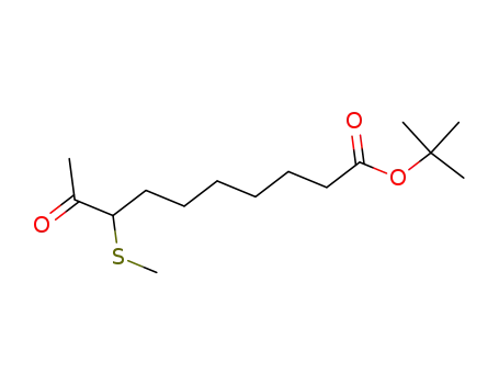 Molecular Structure of 61369-16-2 (Decanoic acid, 8-(methylthio)-9-oxo-, 1,1-dimethylethyl ester)