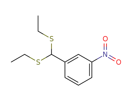 Molecular Structure of 85692-71-3 (Benzene, 1-[bis(ethylthio)methyl]-3-nitro-)