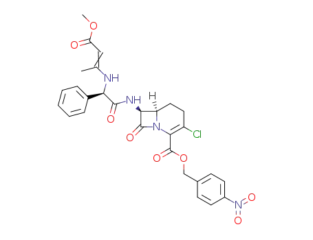 (6R,7S)-3-Chloro-7-[(R)-2-((E)-2-methoxycarbonyl-1-methyl-vinylamino)-2-phenyl-acetylamino]-8-oxo-1-aza-bicyclo[4.2.0]oct-2-ene-2-carboxylic acid 4-nitro-benzyl ester