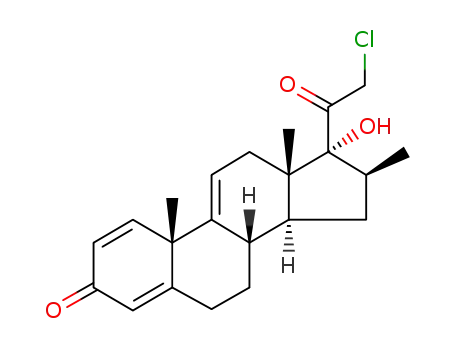 Molecular Structure of 116846-77-6 (21-Chloro-17α-hydroxy-16β-methylpregna-1,4,9(11)-triene-3,20-dione)