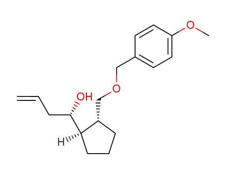 Molecular Structure of 714974-01-3 ((+)-(S)-1-((1R,2R)-2-((4-methoxybenzyloxy)methyl)cyclopentyl)but-3-en-1-ol)