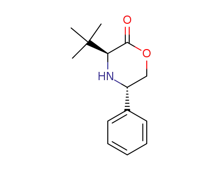 Molecular Structure of 202347-81-7 ((3S,5S)-3-tert-Butyl-5-phenyl-morpholin-2-one)