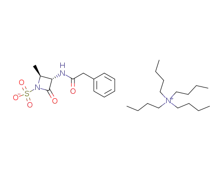 Molecular Structure of 80082-64-0 (tetrabutylammonium (3S,4S)-3-phenylacetamido-4-methyl-2-oxoazetidine-1-sulfonate)