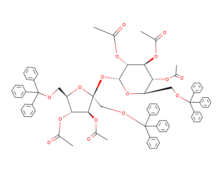 a-D-Glucopyranoside,3,4-di-O-acetyl-1,6-bis-O-(triphenylmethyl)-b-D-fructofuranosyl 6-O-(triphenylmethyl)-,3,4,5-triacetate