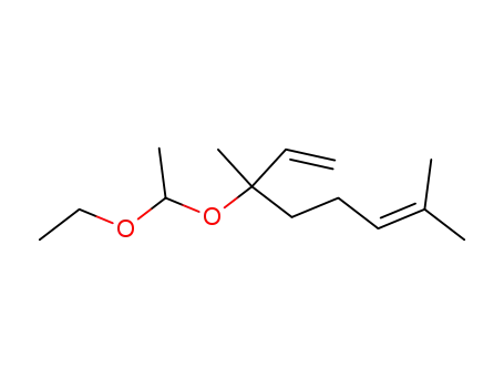 Molecular Structure of 40910-49-4 (1-ETHOXY-1-(3,7-DIMETHYL-1,6-OCTADIEN-3-YLOXY)ETHANE)