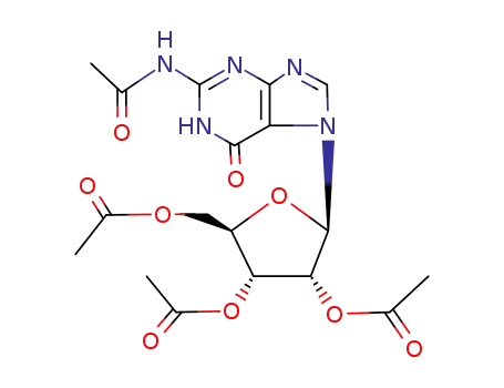 Molecular Structure of 30747-22-9 (N<sup>2</sup>-acetyl-7-(2',3',5'-tri-O-acetyl-β-D-ribofuranosyl)guanine)