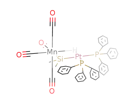 Molecular Structure of 118398-33-7 ((OC)4Mn(μ-SiMe2)(μ-H)Pt(PPh3)2)