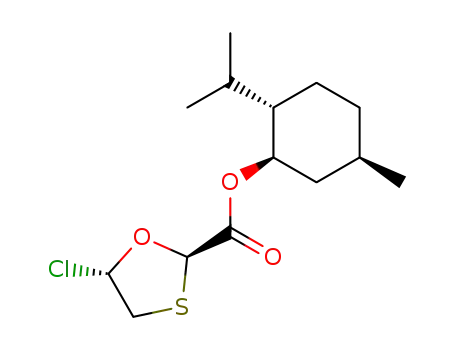 Molecular Structure of 288325-76-8 (5S-chloro-[1,3]oxathiolane-2R-carboxilic acid 2-(1'R,2'S,5'R)-isopropyl-5-methyl-cyclohexyl ester)