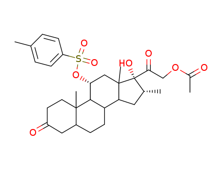 Pregnane-3,20-dione,21-(acetyloxy)-17-hydroxy-16-methyl-11-[[(4-methylphenyl)sulfonyl]oxy]-, (5α,11α,16α)- (9CI)
