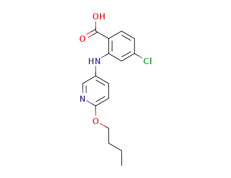 Molecular Structure of 6940-93-8 (2-[(6-butoxypyridin-3-yl)amino]-4-chlorobenzoic acid)