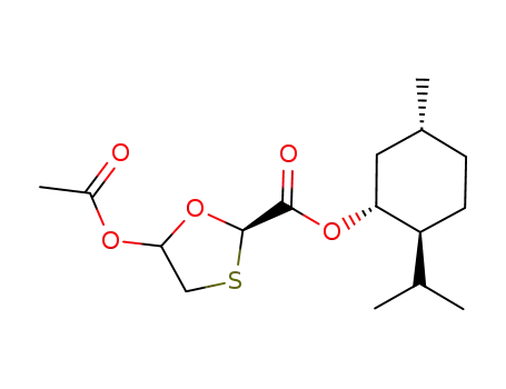 Molecular Structure of 1144099-18-2 ((1'R,2'S,5'R)-menthyl-5(R,S)-acetoxy-[1,3]-oxathiolane-2R-carboxylate)
