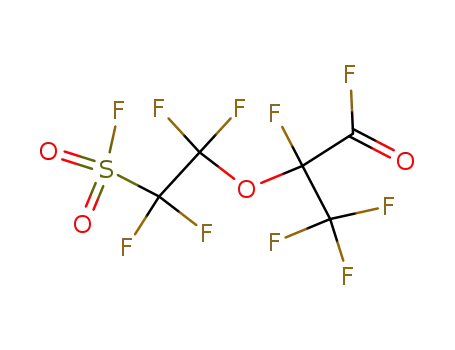 Molecular Structure of 4089-57-0 (2,3,3,3-tetrafluoro-2-[1,1,2,2-tetrafluoro-2-(fluorosulphonyl)ethoxy]propionyl fluoride)