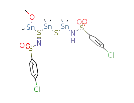 Molecular Structure of 206008-10-8 (CH<sub>3</sub>OSn(CH<sub>3</sub>)2S(NSO<sub>2</sub>C<sub>6</sub>H<sub>4</sub>Cl)Sn(CH<sub>3</sub>)2SSn(CH<sub>3</sub>)2NHSO<sub>2</sub>C<sub>6</sub>H<sub>4</sub>Cl)