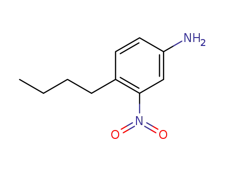 Molecular Structure of 61644-32-4 (Benzenamine, 4-butyl-3-nitro-)