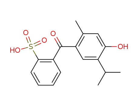 Molecular Structure of 861304-71-4 (2-(4-hydroxy-5-isopropyl-2-methyl-benzoyl)-benzenesulfonic acid)