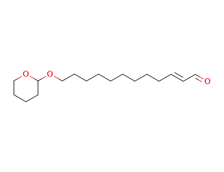 Molecular Structure of 81965-48-2 (2-Dodecenal, 12-[(tetrahydro-2H-pyran-2-yl)oxy]-, (E)-)